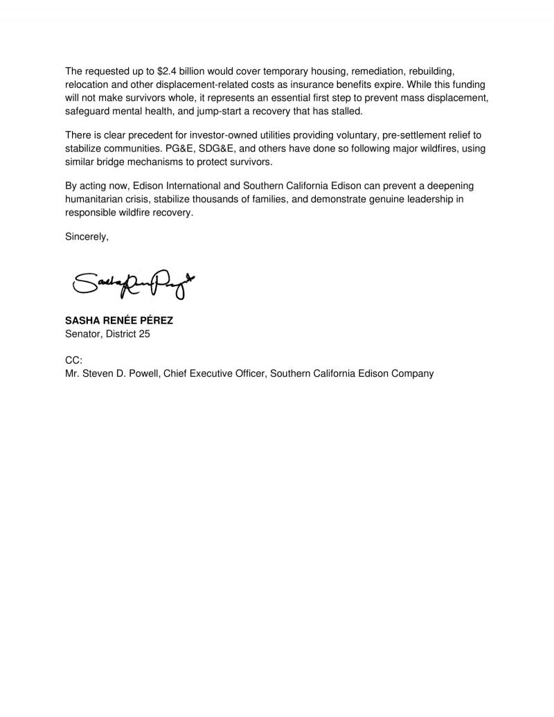 Senator Pérez letter to Edison page 2