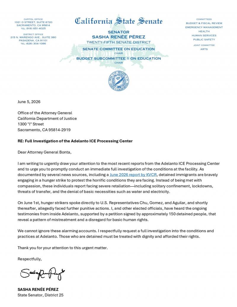 Typed letter on white paper