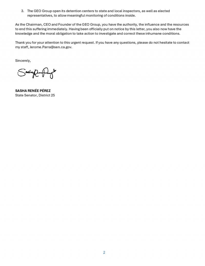 Typed letter on white paper