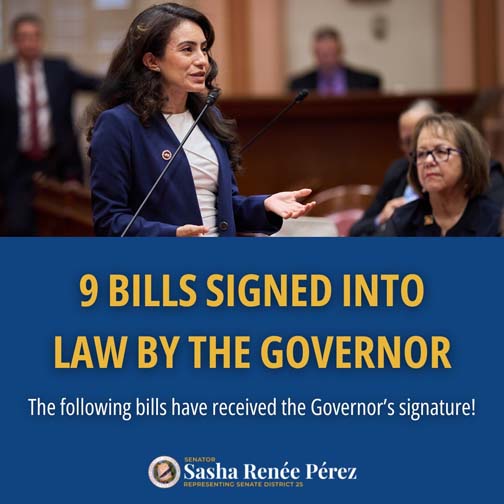 9 Bills signed into law by the Governor graphic