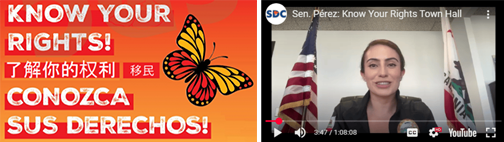 Senator Perez YouTube thumbnail of Know Your Rights Town Hall